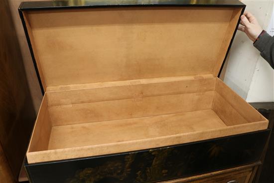 A Chinese black lacquer trunk, W.87cm